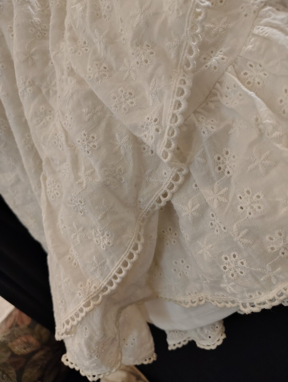 NWT Fashion Nova Eyelet Ruffled Skirt Off-Shoulder Mini Dress Pure White Size M - Picture 13 of 16
